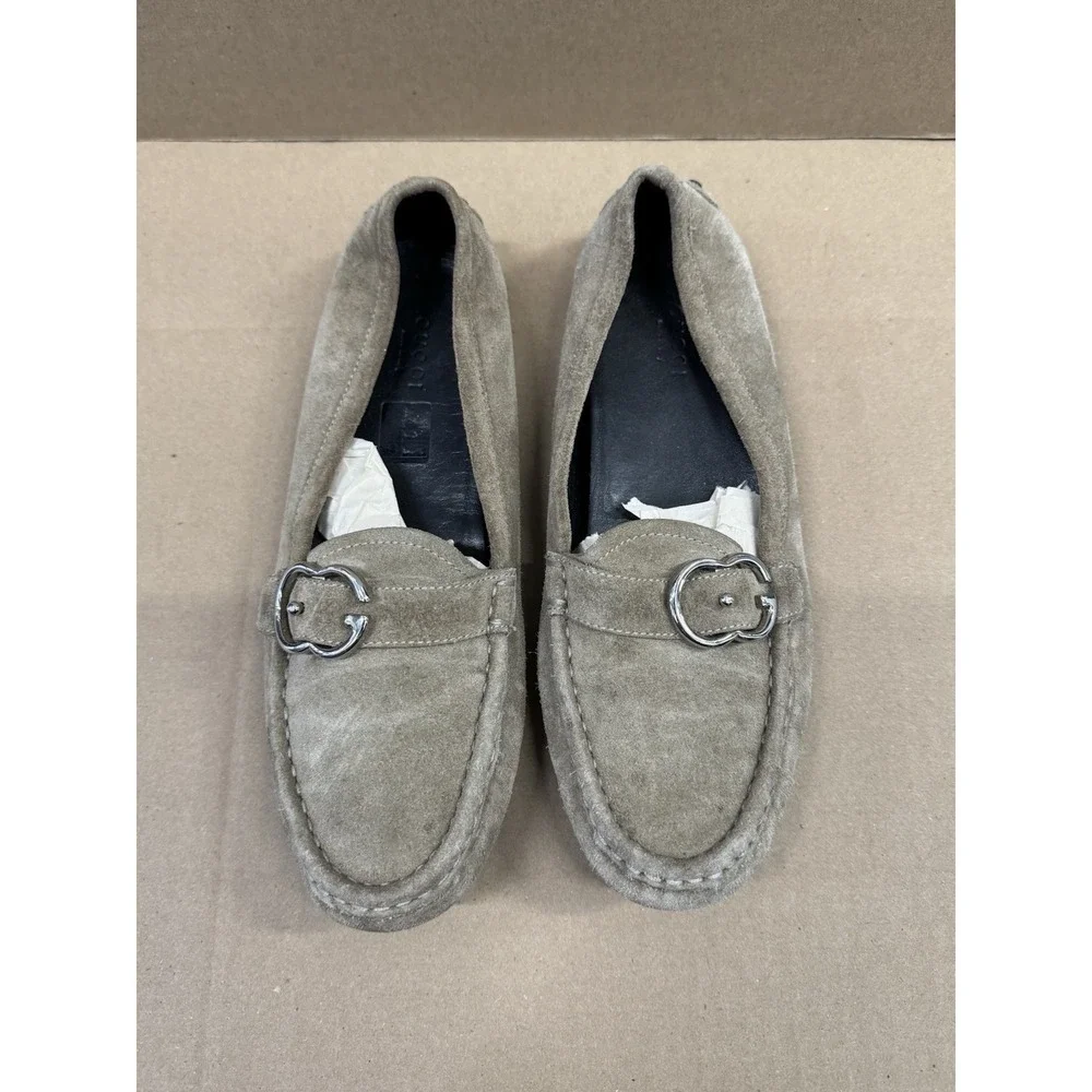 Gucci Sachalian Driving Loafers Sport Khaki Shoes size 38.5‎ Suede Leather